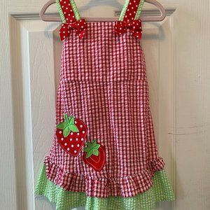 Rare Editions Strawberry Seersucker Dress